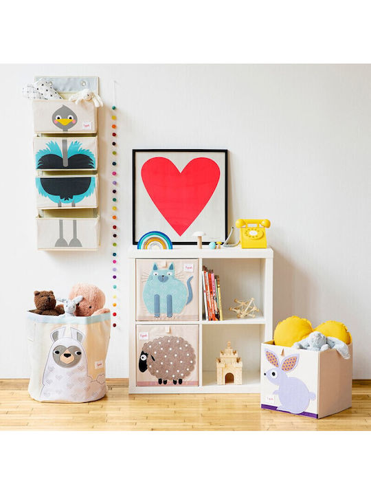 3 Sprouts Children's Storage Basket made of Fabric Lama Light Blue 43x43x45cm 1pcs