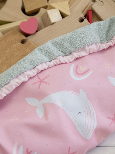 Nima Kinder Spielmatte aus Stoff Happy Whale Rosa 140x140cm 1Stück