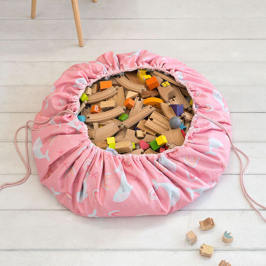 Nima Kinder Spielmatte aus Stoff Happy Whale Rosa 140x140cm 1Stück