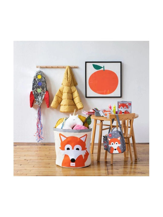 3 Sprouts Children's Storage Basket made of Fabric Fox Red 43x43x45cm 1pcs