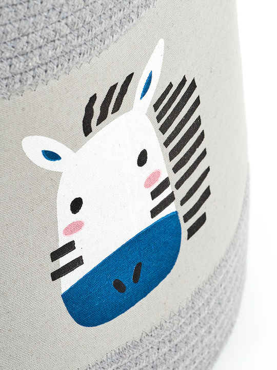Kinder Aufbewahrungskorb aus Stoff Zebra Beige 1Stück