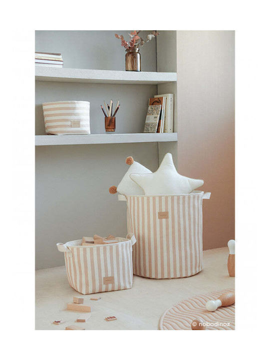Nobodinoz Kinder Stoff-Aufbewahrungskorb St Germain Django Beiges 18x18x18cm