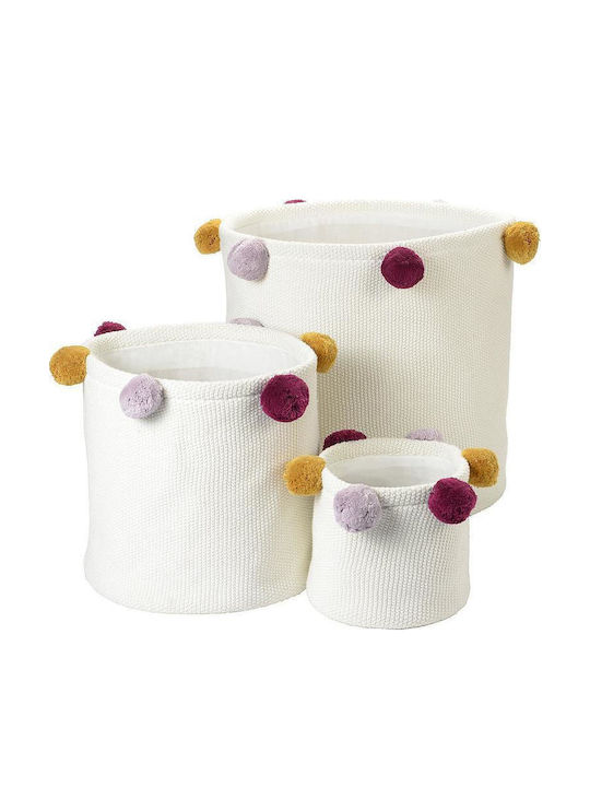 Kikadu Children's Folding Storage Basket made of Fabric Organic White 40x40x40cm 1pcs