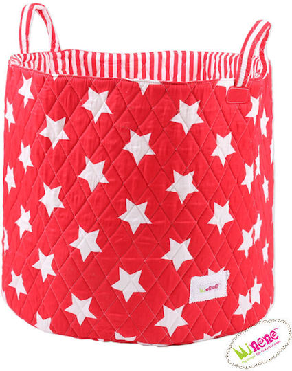 Minene Children's Storage Basket made of Fabric Stars Red 1pcs