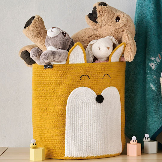 Kentia Children's Storage Basket made of Fabric Cestino Yellow 35x35x35cm 1pcs