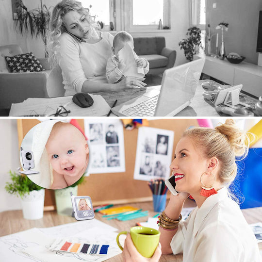 Vb607 Wireless Baby Monitor with Camera & Screen 3.2" , Two-way Communication & Lullabies
