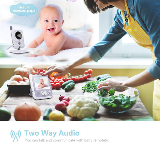 Vb607 Wireless Baby Monitor with Camera & Screen 3.2" , Two-way Communication & Lullabies