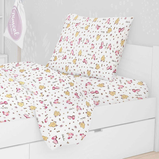 Dimcol Elephant Kids Cotton Pillowcase 50x70cm 172 Pink