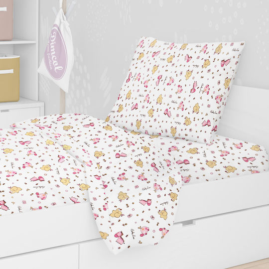 Dimcol Elephant Kids Cotton Pillowcase 50x70cm 172 Pink