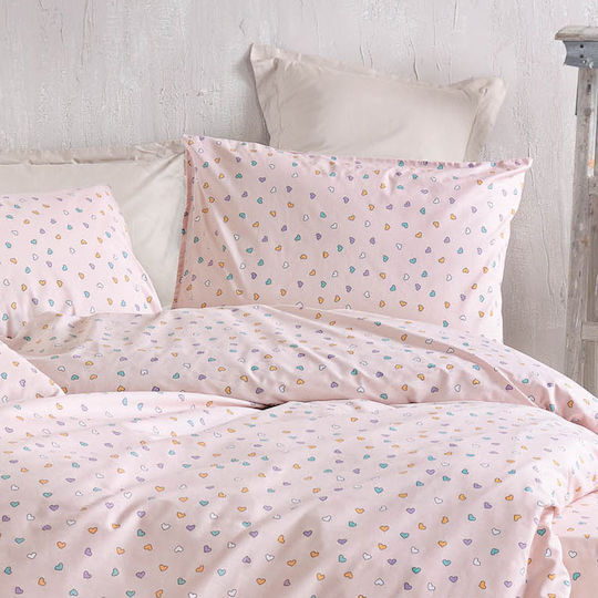 Rythmos Tiny Heart Παιδική Μαξιλαροθήκη από 100% Βαμβάκι 50x70εκ. Somon