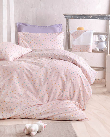 Rythmos Tiny Heart Παιδική Μαξιλαροθήκη από 100% Βαμβάκι 50x70εκ. Somon