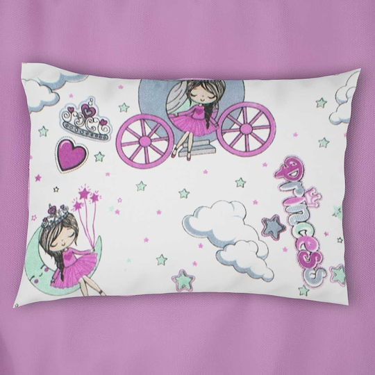 Dimcol Princess Детски калъф за възглавница 50x70бр White-lila