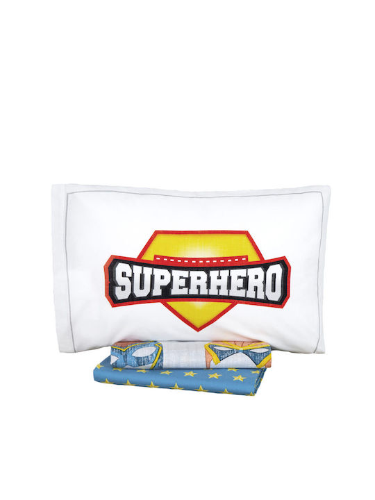 Nima Superheroes Kids Cotton Pillowcase Set 52x52cm Gray
