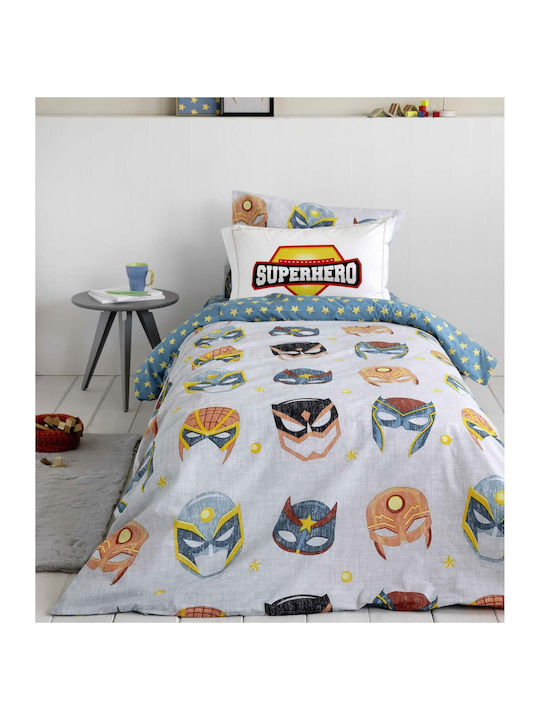 Nima Superheroes Kids Cotton Pillowcase Set 52x52cm Gray