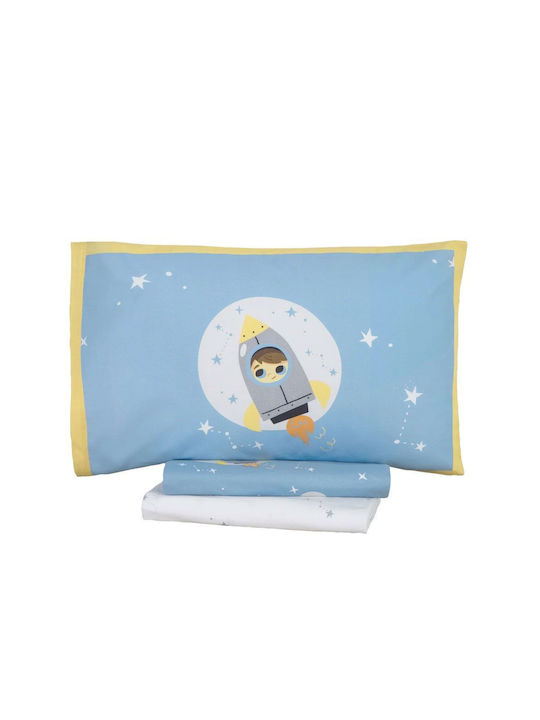 Nima To The Moon Kids Cotton Pillowcase Set 52x72cm Blue
