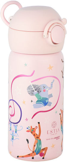 Estia Wonder Bottle Save the Aegean Kids Water Bottle Thermos Stainless Steel with Straw Non Spill Wild Stunts 350ml