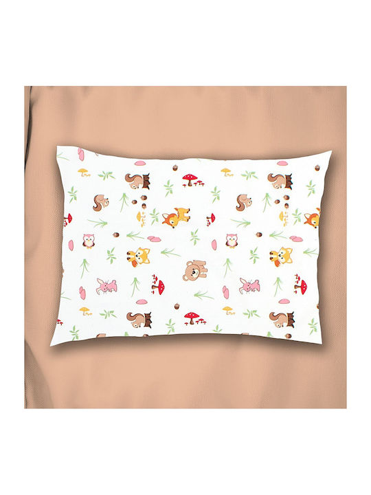 Dimcol Kids Cotton Pillowcase 50x70cm White-pink
