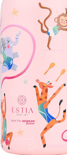Estia Wonder Bottle Save the Aegean Kids Water Bottle Thermos Stainless Steel with Straw Non Spill Wild Stunts 350ml