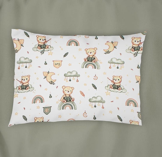 Dimcol Kids Cotton Pillowcase 50x70cm White-olive