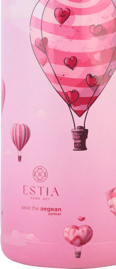 Estia Wonder Bottle Save the Aegean Kids Water Bottle Thermos Stainless Steel with Straw Non Spill Love Ascend 500ml