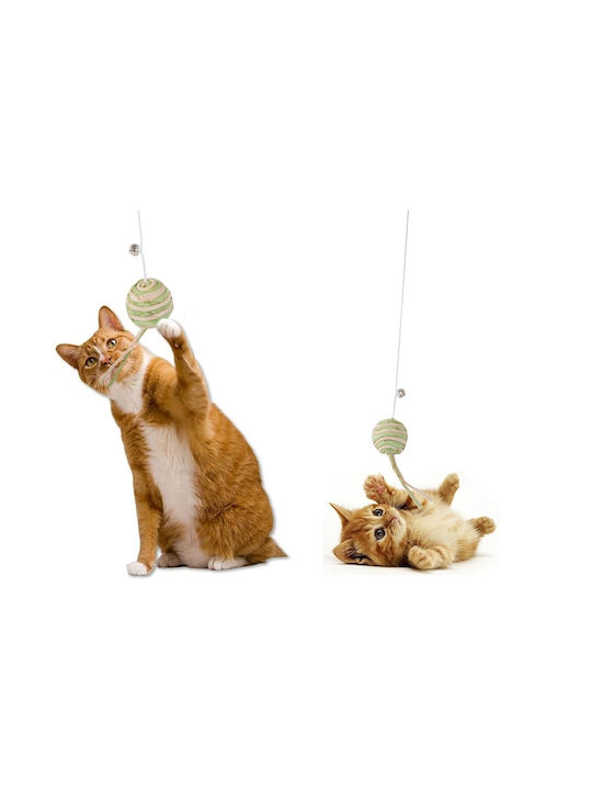 Cat Toy – Rod with Little Ball & Bell – Wooden Handle 05p-19425