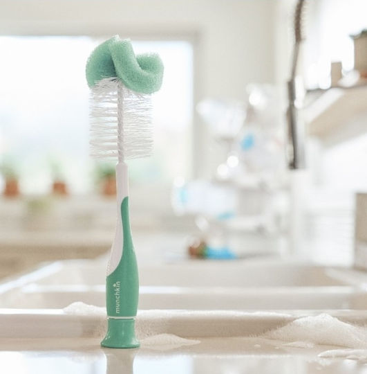 Munchkin Βούρτσα Καθαρισμού για Μπιμπερό Πράσινη Sponge Bottle Brush