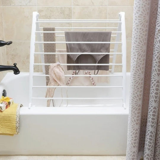 Compact Folding Floor Clothes Drying Rack Metallic With Hanging Length 20m