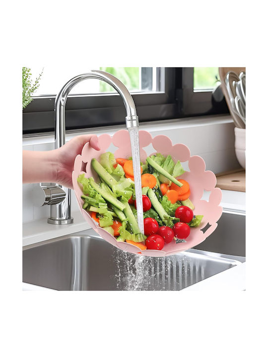 Bugucat Bol de Servire Rotund Plastic Roz cu Diametru 27.5buc 3buc