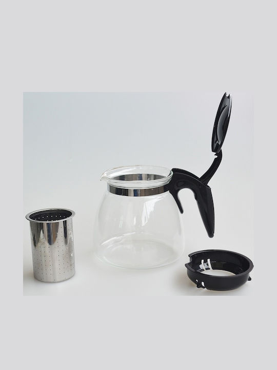Teapot with Filter Glass Black 1100ml