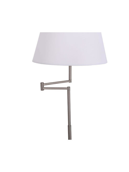 Fylliana Fl4105 Metal Table Lamp for Socket E27 with White Shade and Silver Base