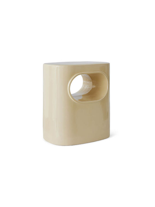 Round Side Table Cream L26xW36xH39cm.
