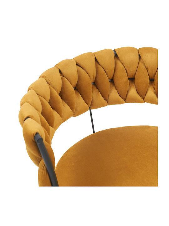 Alkia Dining Room Velvet Chair Yellow Velvet 60x57x68cm