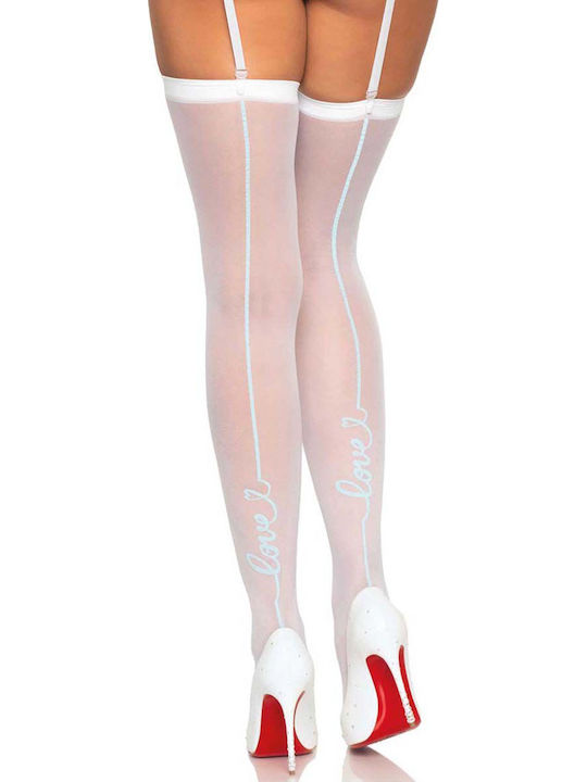 Leg Avenue Amora True Love Șosete 1942 Ciorapi Și Dresuri Sexy Albe