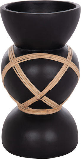 HomeMarkt Decorative Vase Maynard Black 27.5x27.5x50cm