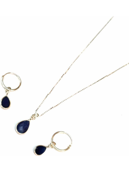 Amalfi Accessories Set with Necklace & Earrings from Silver with Stones