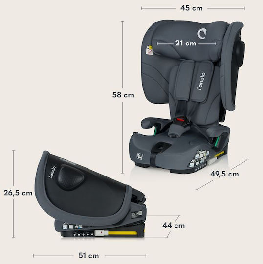 Lionelo Nelly Autositz i-Size mit Isofix Black Carbon 9-36 kg
