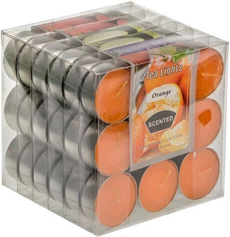 A2s Protection Set 54 Pieces Aromatic Tealight Candles 4 Scents Strawberry Vanilla Cinnamon Eucalyptus