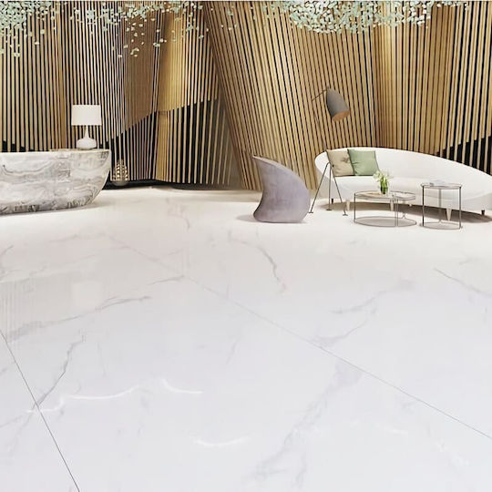 Fliese Polo Carrara 60x60 Weiß Satin