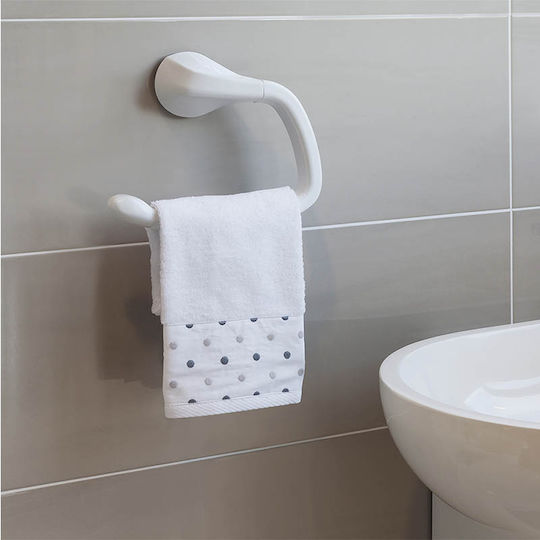 Suport Prosoape Baie 24.3x7.4x19.8cm Plastic Montat pe Perete cu Șuruburi Albă Bama Italia