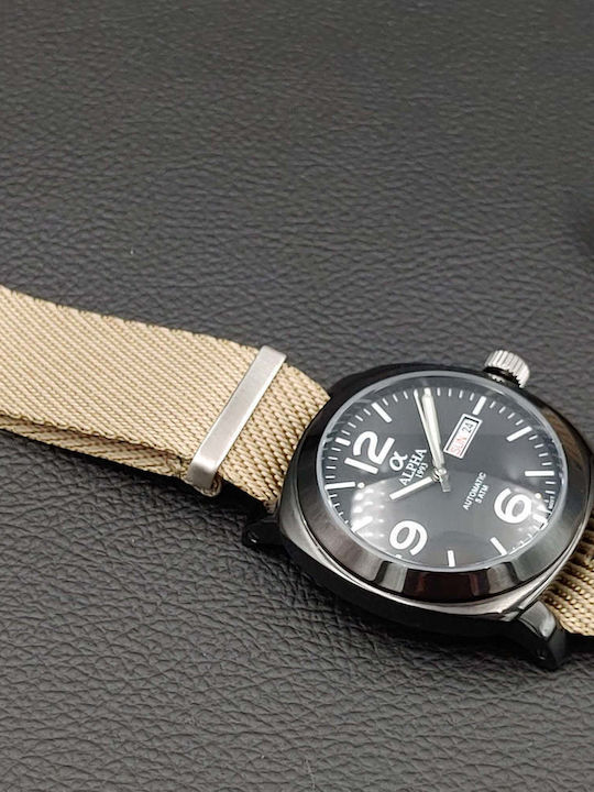 Alpha 1993 Herrenuhr 16.2mm Batterie mit Schwarz Kautschukarmband