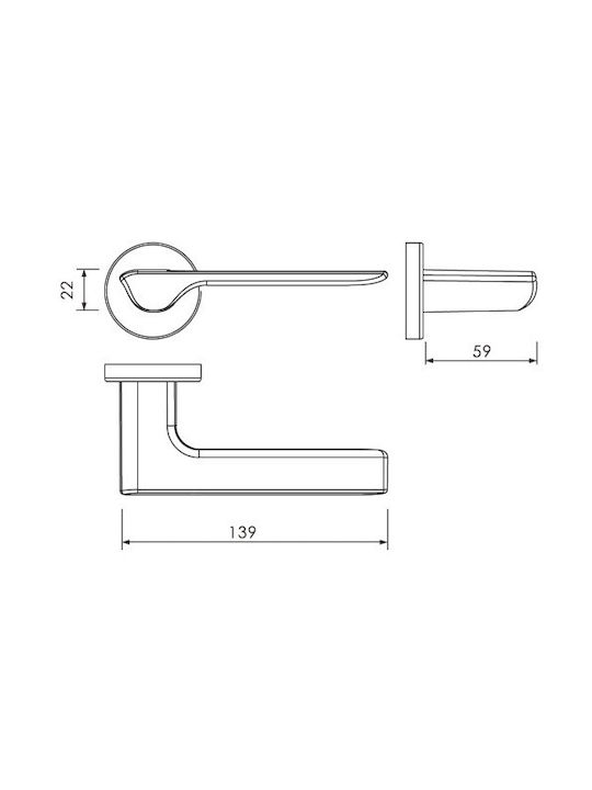 Door Handle Rosette Yalis Bj84267 139x50mm Anthracite Beige Leather Right Front Door 259-84267-Right Front Door-1