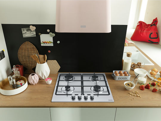 Franke Smart FHSM 604 4G XS E Gas Cooktop Autonomous Inox 59x51εκ. Silver
