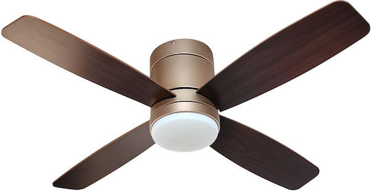 Evivak Ανεμιστήρας Οροφής 107cm με Φως Καφέ