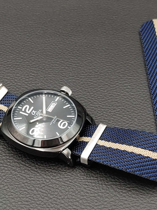 Alpha 1993 Herrenuhr 16.2mm Batterie mit Schwarz Kautschukarmband