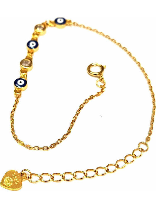 Amalfi Accessories Women's Bracelet with design Eye made of Silver with Diamond