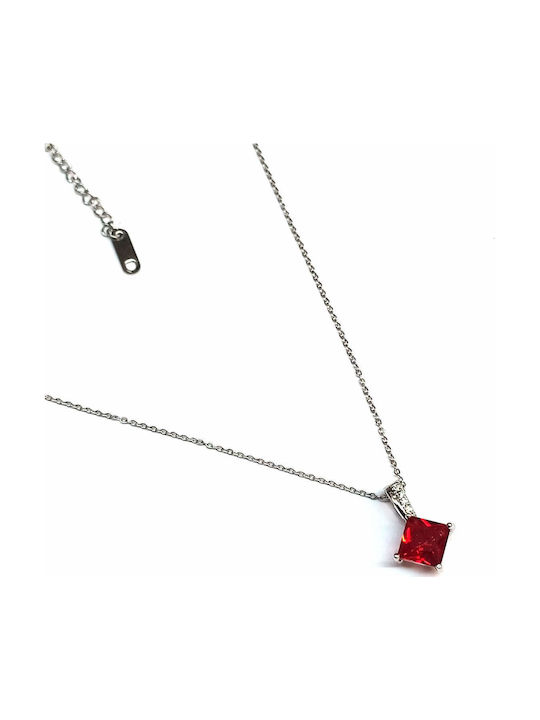 Amalfi Accessories Κολιέ από Ατσάλι Κόκκινο