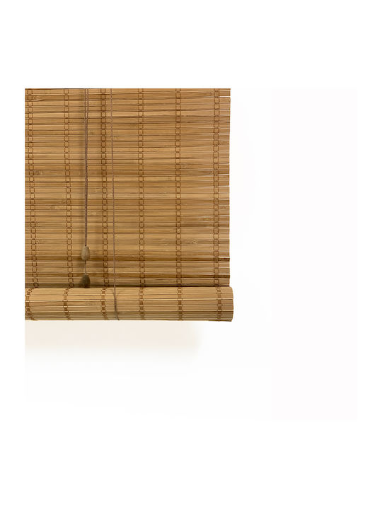 Bamboo Roll-up Blinds Mechanism Brown Melly 80 Percent Real Bamboo