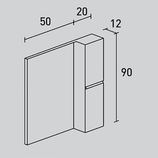 Καθρέπτης Ντουλάπι Απλίκα Led Probagno 907amb 70x12x90υ Mdf Γκρι