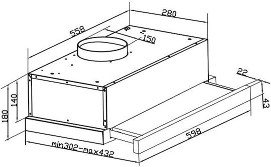 Davoline Omega Plus Sliding Vent Hood 60cm White