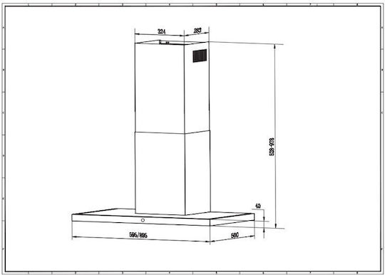 Faber TSPG X/BK A90 2LS Chimney Vent Hood 90cm Inox